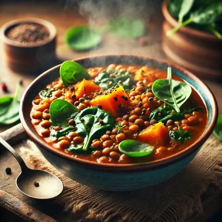 lentil and sweet potato stew! It’s warm, inviting,