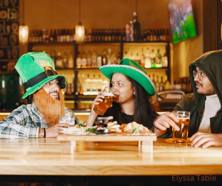 irish table with irish dishes
